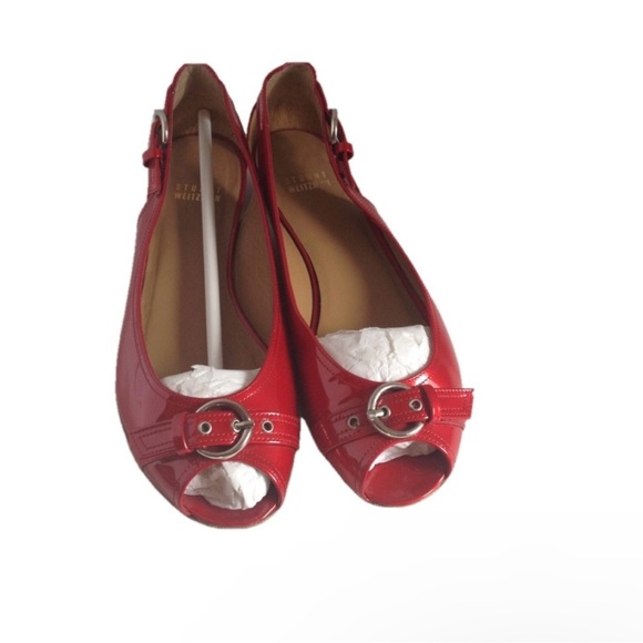 Stuart Weitzman Chitchat Peep Toe Flats - Picture 1 of 6